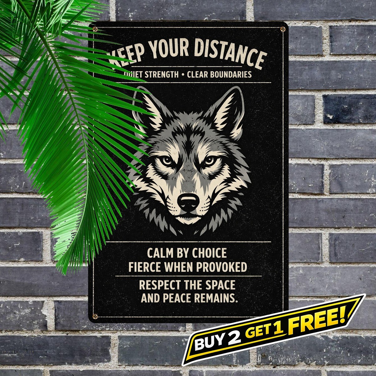 Wolf Inspirational Rustic Cabin Decor 8x12 Metal Sign Wilderness Art