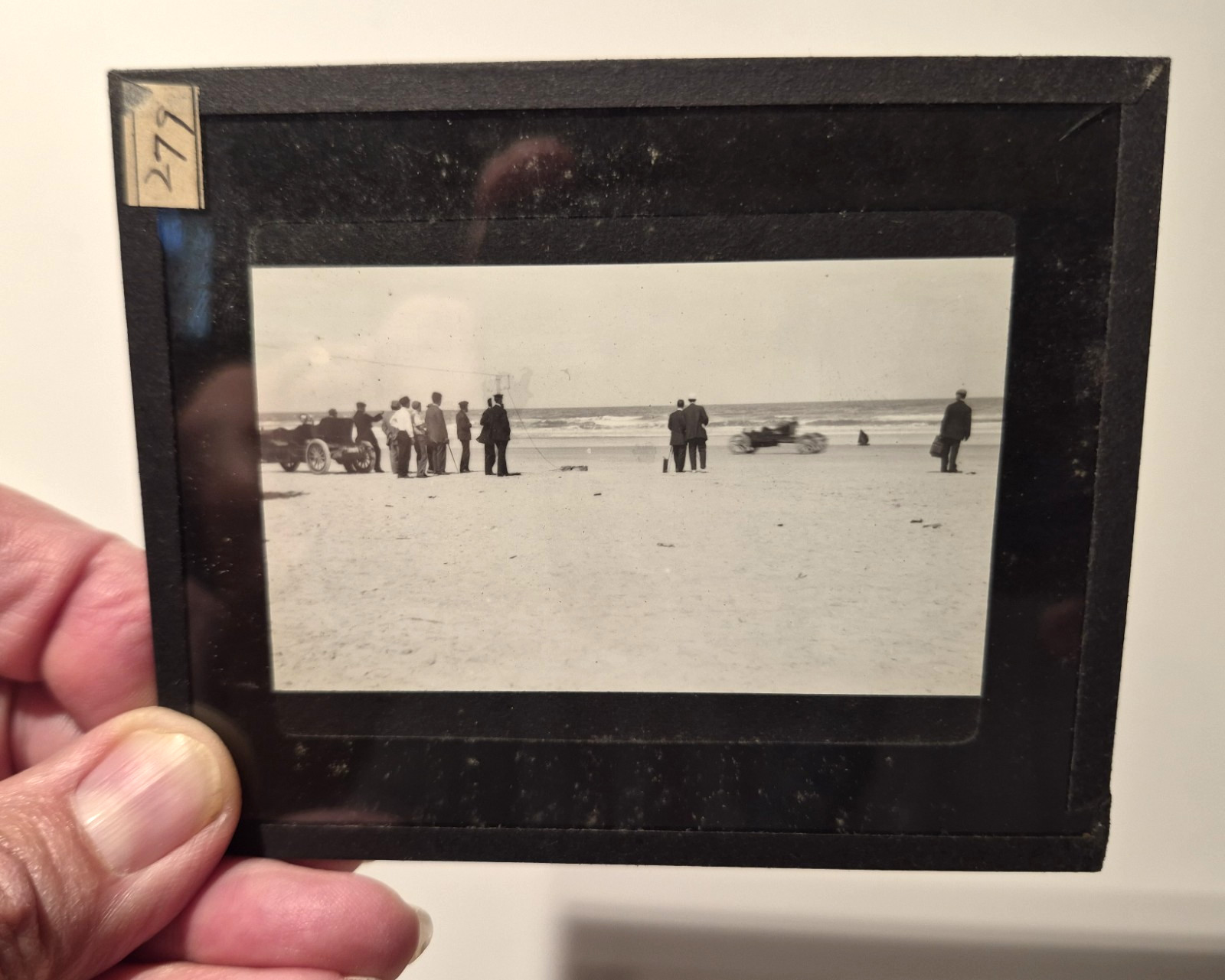 RARE - MAGIC LANTERN SLIDE- ORMOND/DAYTONA BEACH RACES - 1905-06