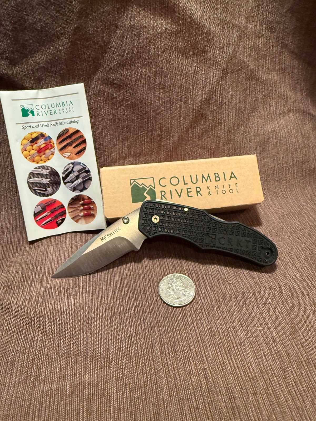 NOS CRKT Mo'Skeeter 6422 Plain Edge 2003 Box, Papers, Mint