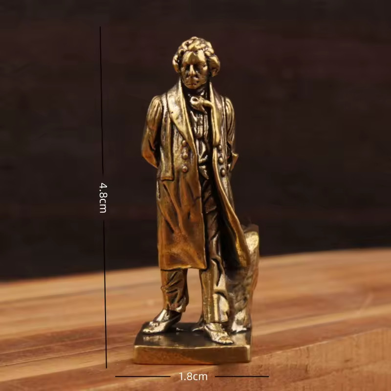 Elegant Metal Beethoven Musician Figurine for Home Decor (4.8 cm tall)