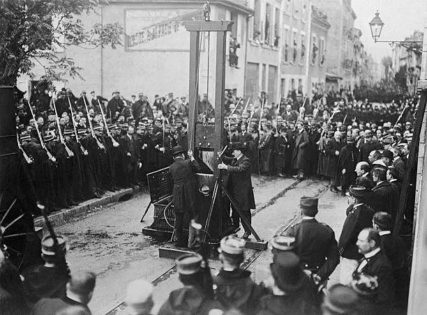 Execution By Guillotine Taking Place 1929 Historic Old Photo