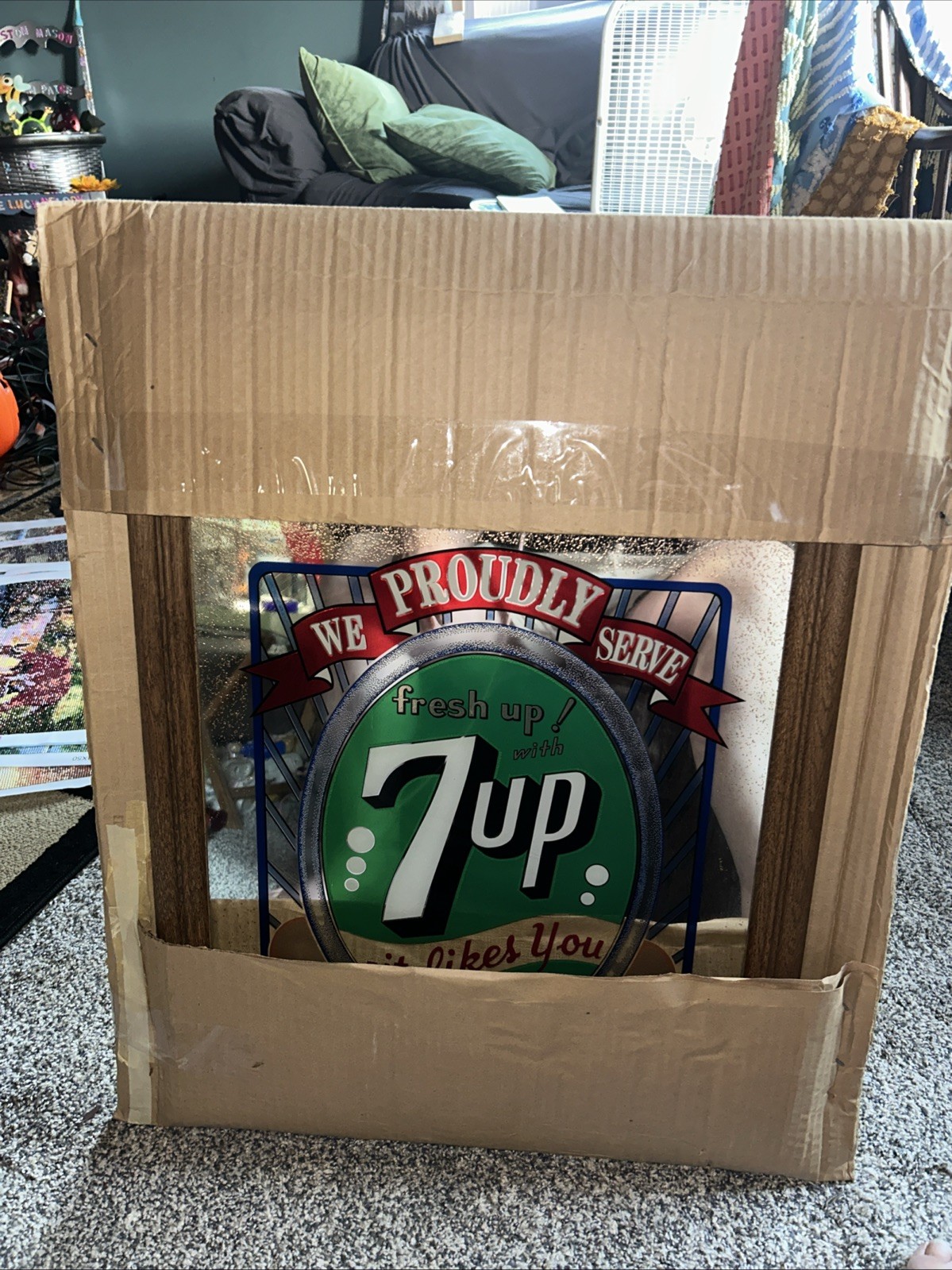 Vintage 7 Up Mirror Sign Vintage 7 Up Mirror Sign