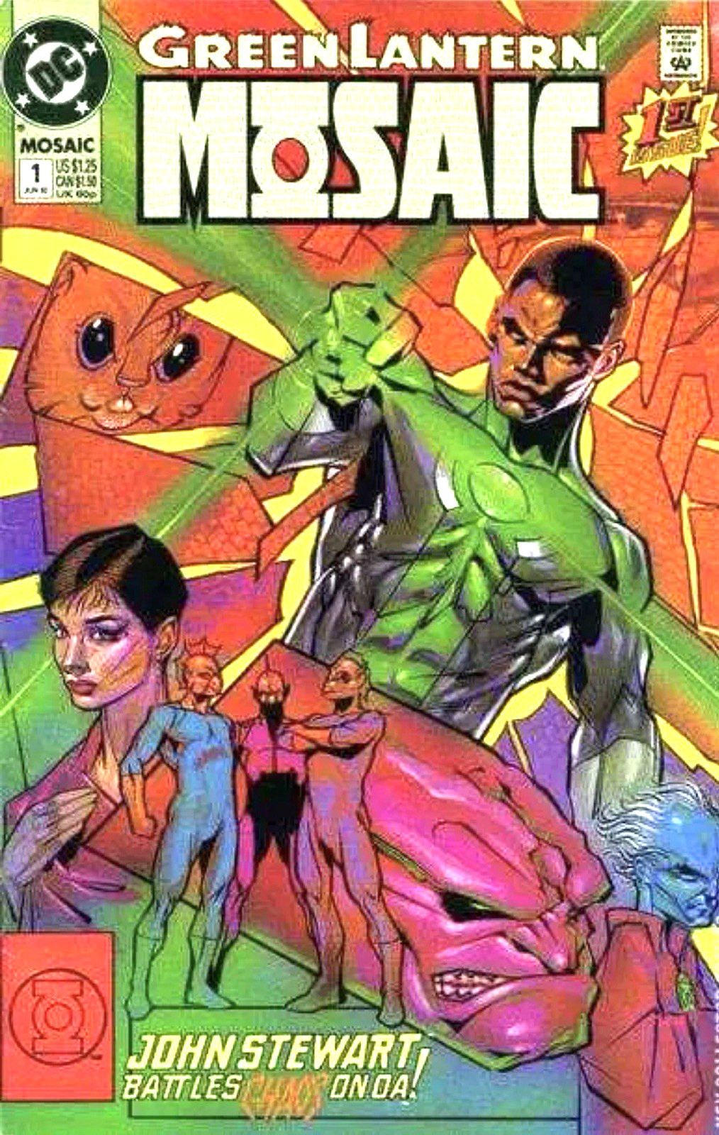 Green Lantern: Mosaic #1 (1992) NM💥John Stewart Battles Chaos On OA💥 Green Lantern: Mosaic #1 (1992) NM💥John Stewart Battles Chaos On OA💥
