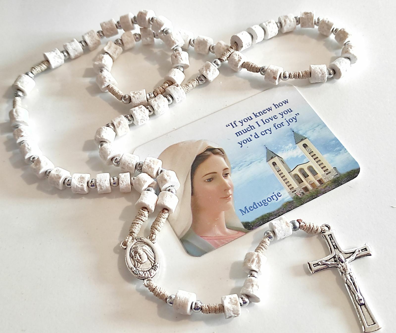 Medjugorje Stone Rosary Apparition Hill ground Medjugorje Handmade +Holy Gift 