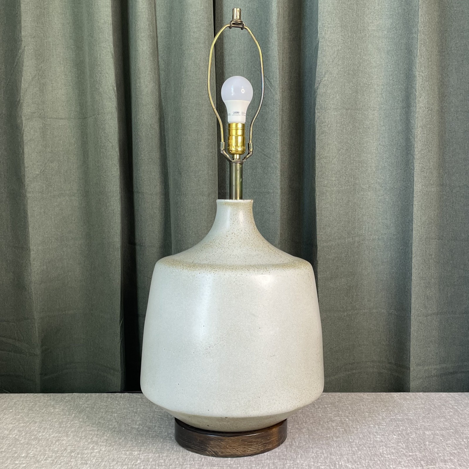 Big Mid Century Studio Pottery Lamp David Cressey Architectural Speckle Glaze