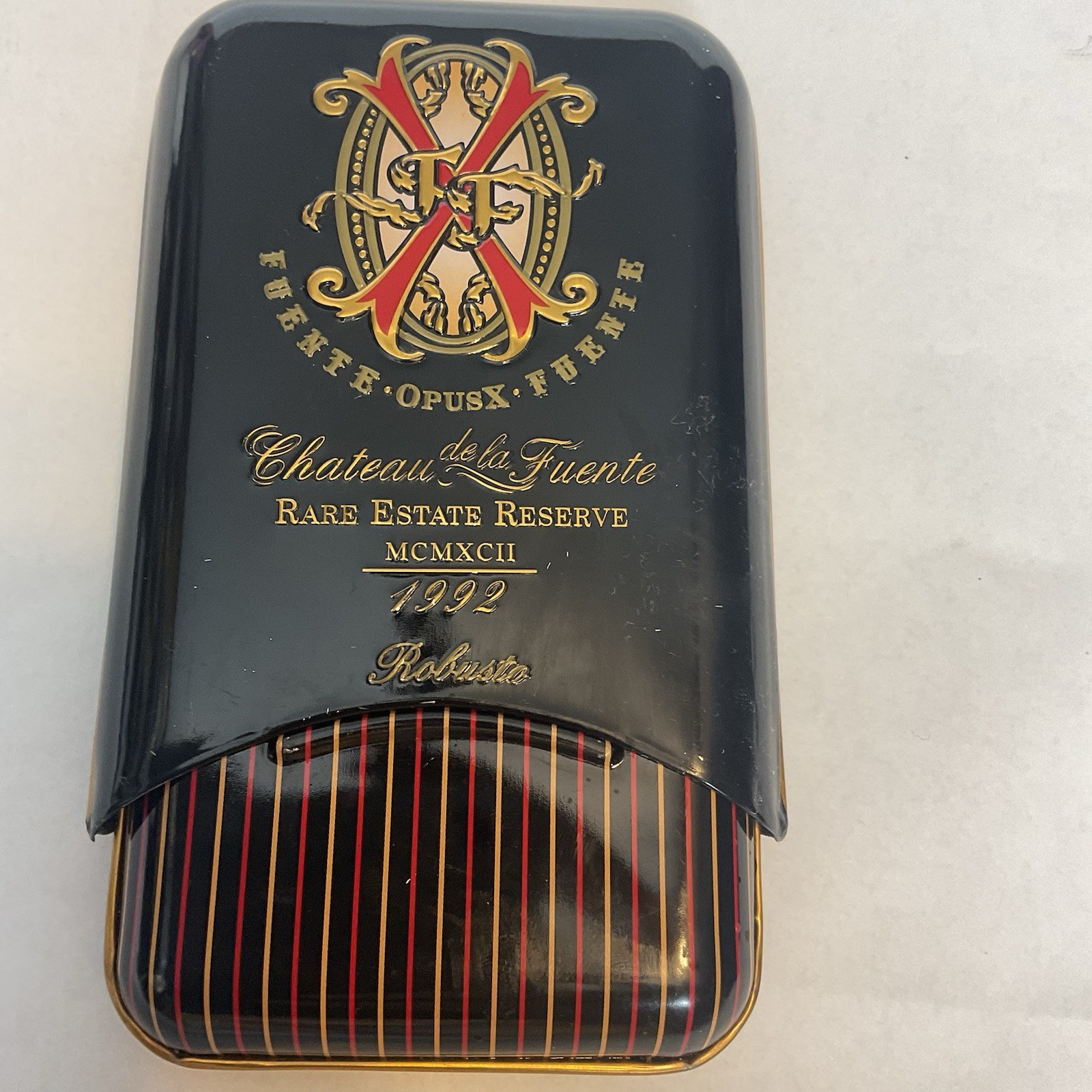 Vintage Arturo Fuente Opus X Robusto Tin  48 Gauge Ring ( EMPTY )