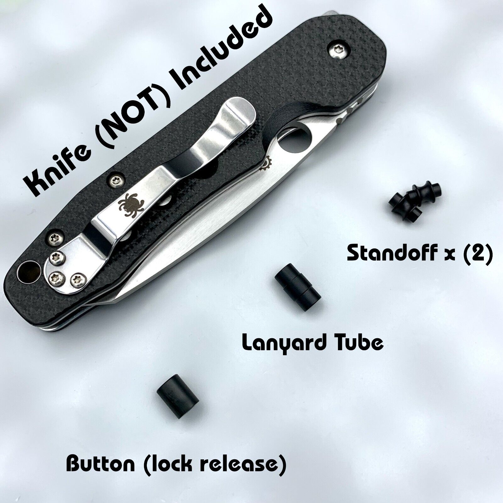 Titanium Hardware set (NO KNIFE) for Spyderco Smock C240CFP Black PVD Titanium
