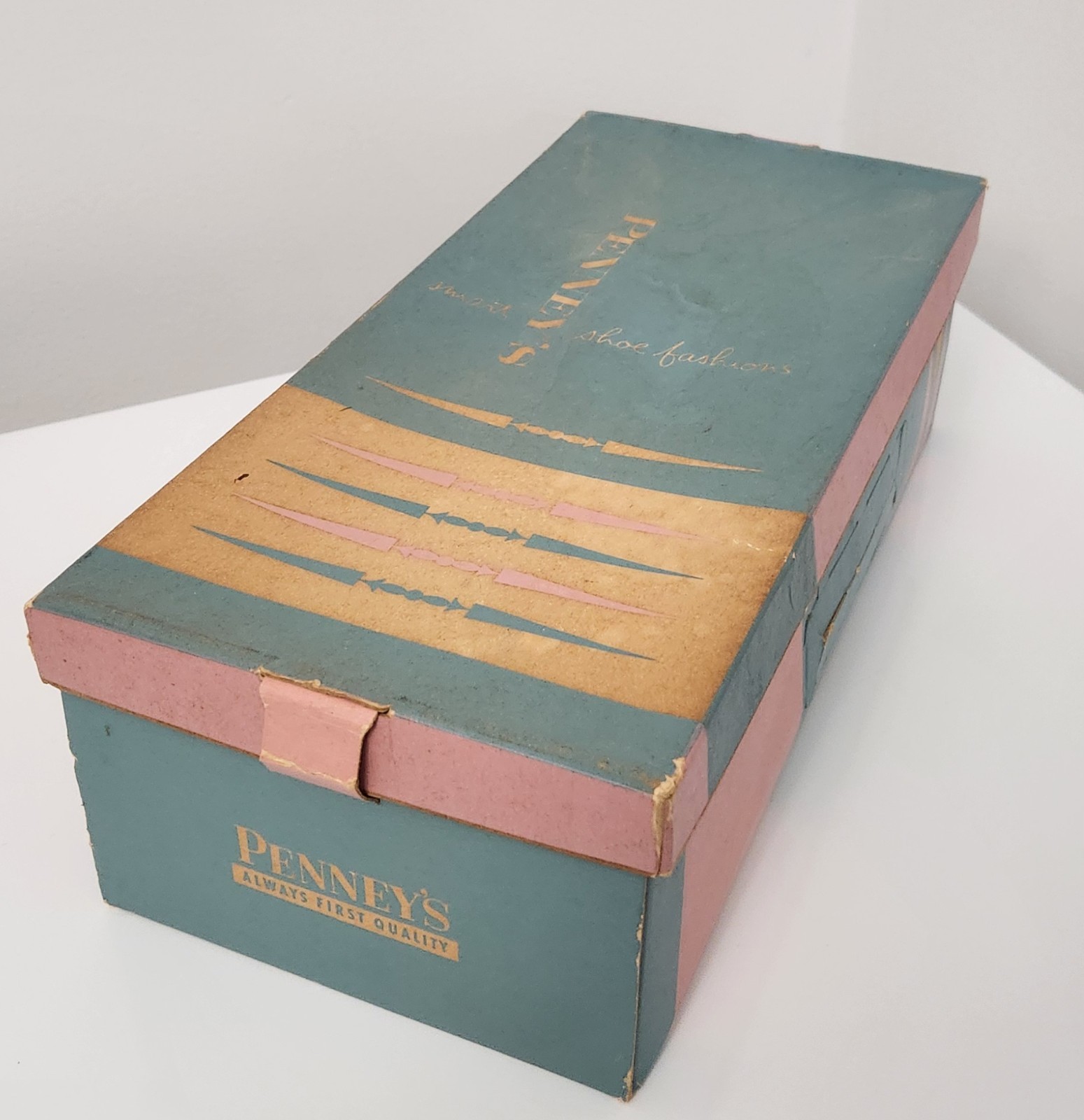 Vintage Penney\'s Shoe Box JC Penney 1950s/60s Pastel Blue & Pink Movie Prop