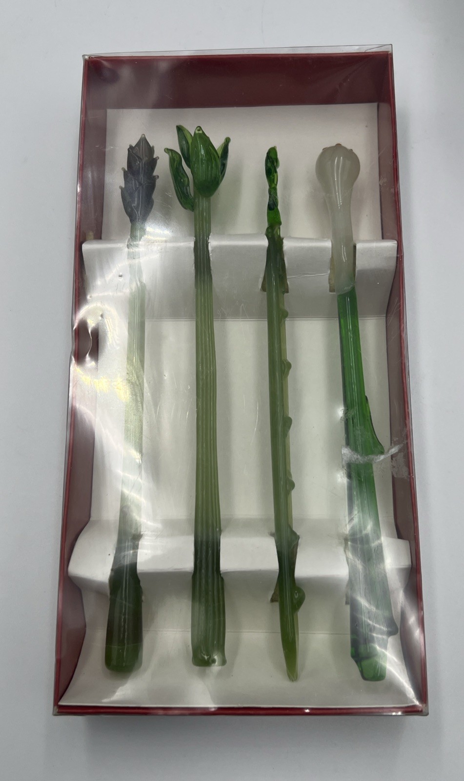 Crate & Barrel Bloody Mary Glass Swizzle Stirrer Sticks Vegetables Vtg Barware Crate & Barrel Bloody Mary Glass Swizzle Stirrer Sticks Vegetables Vtg Barware