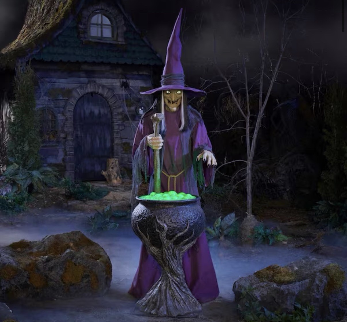 Brewing Witch 8 FT Wicked Woods Animated LED Halloween Decoration Outdoor Yard