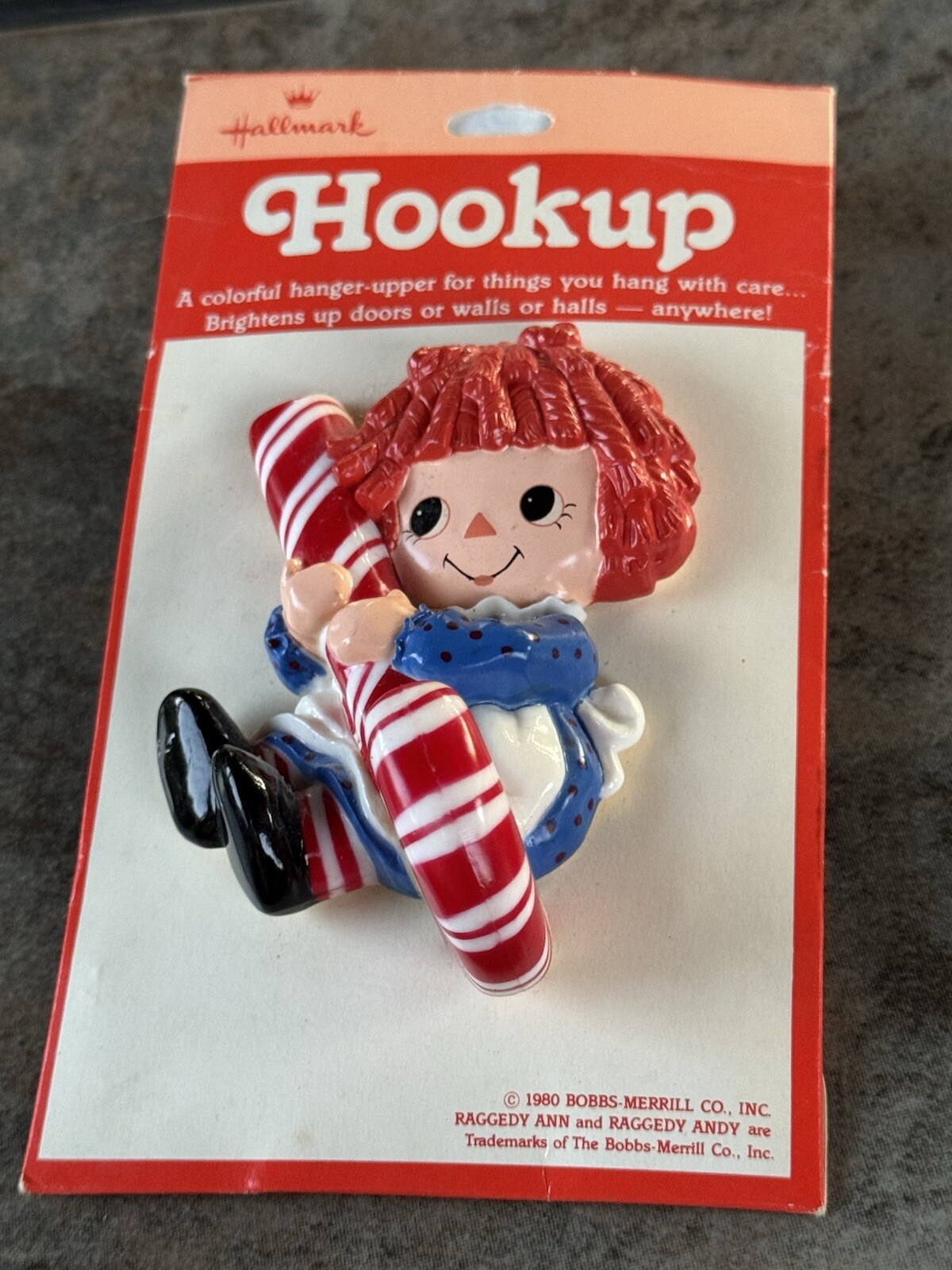 Raggedy Ann Doll Plastic Hook Candy Cane New B63