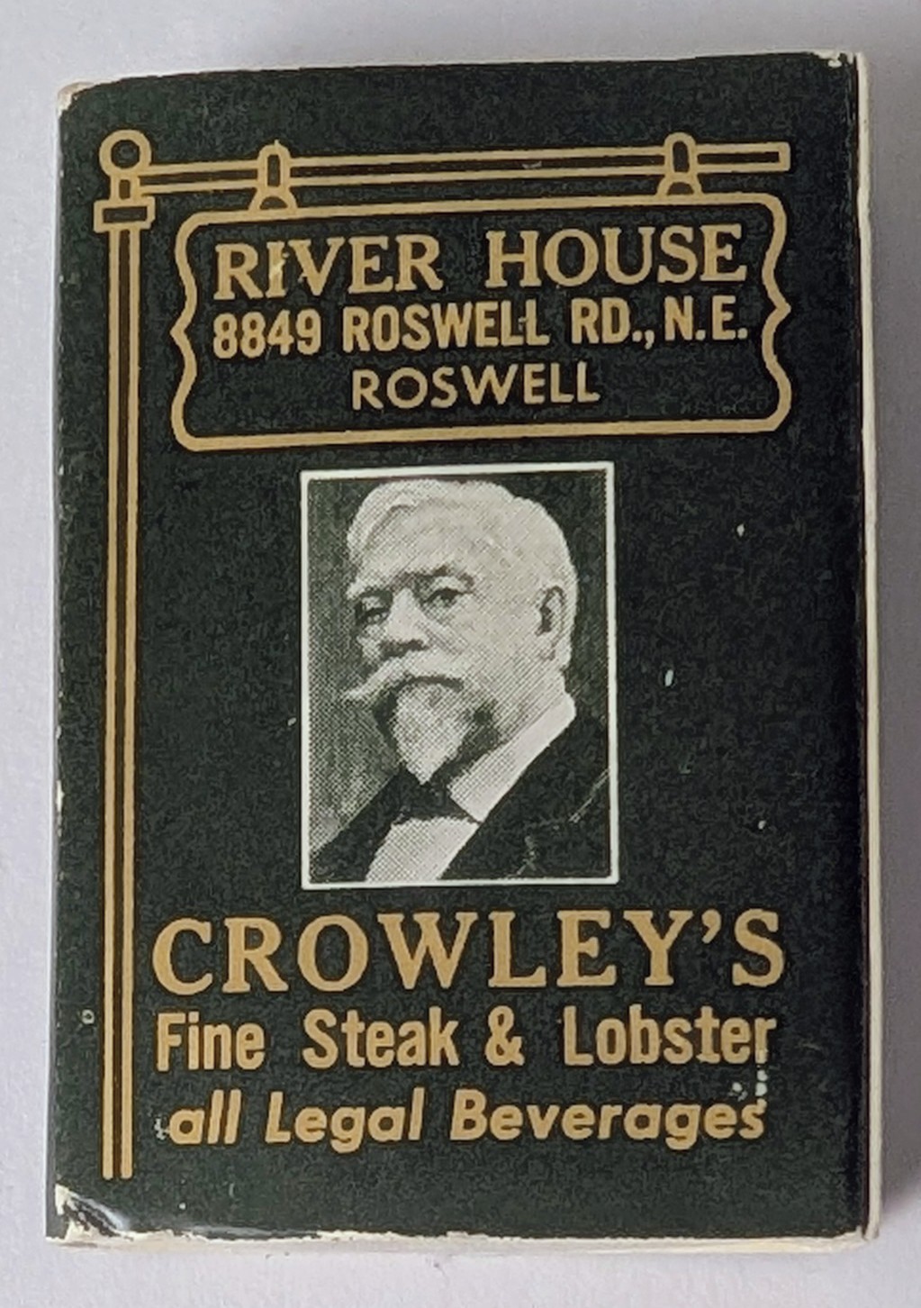 Vintage Crowley's Fine Steak & Lobster Atlanta GA Full Matchbook Box River House