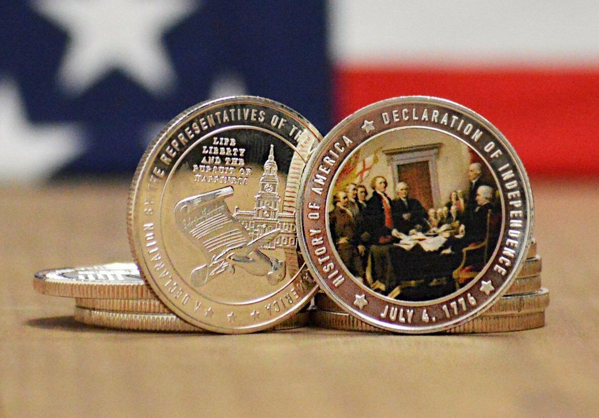 1776 US Declaration of Independence Commemorative Coins Collectibles w/Case