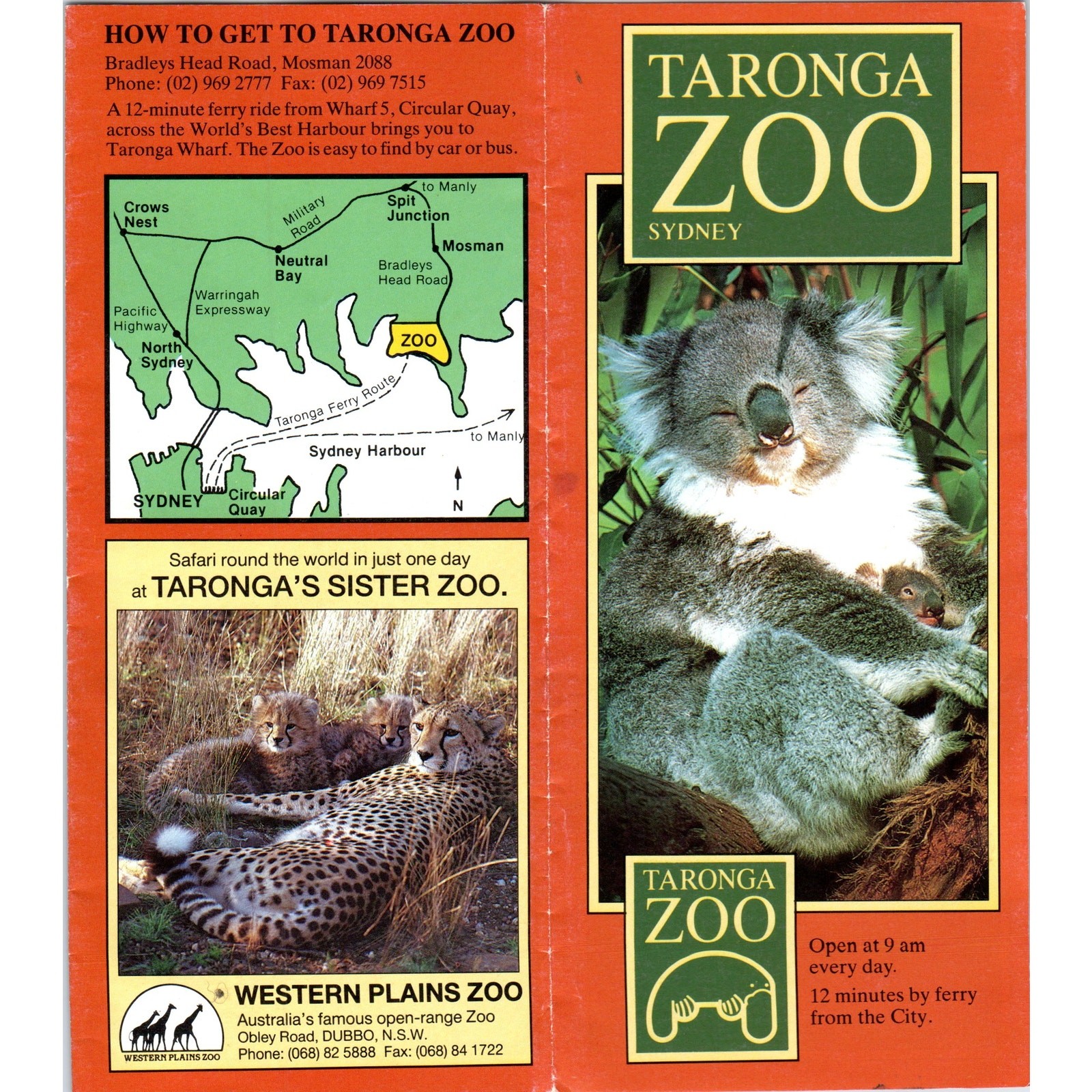 Vintage Taronga Zoo Sydney Australia Fold Out Travel Brochure L2-5