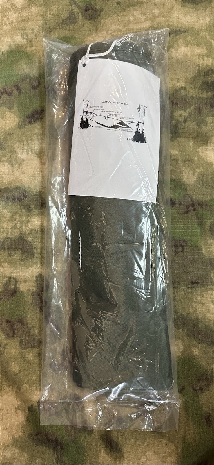 US Military M1966 Jungle Hammock OD Nylon NSN 8465-00-935-6397 Survival Camping