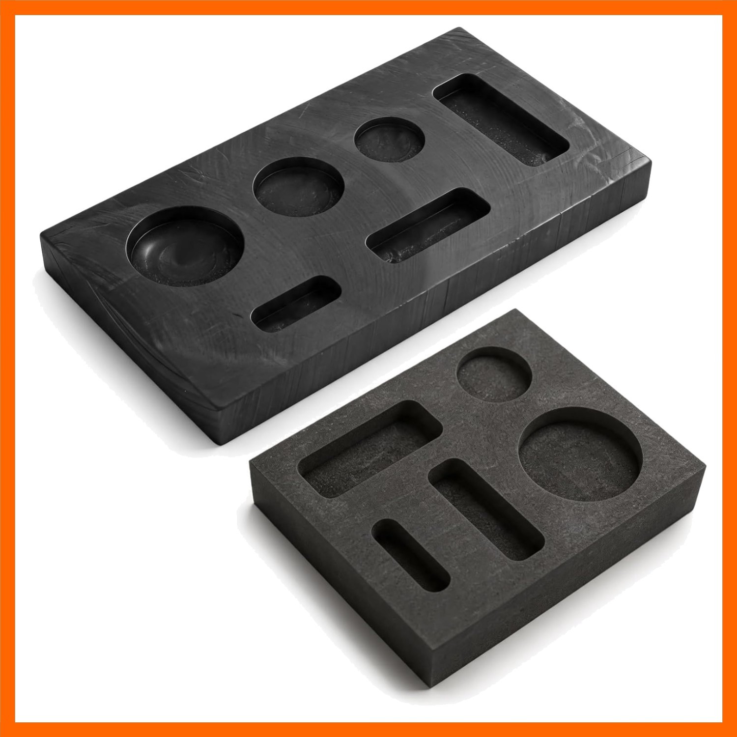 2-Piece Graphite Ingot Mold Set, Includes 5-Hole and 6-Hole Casting Moulds, I...