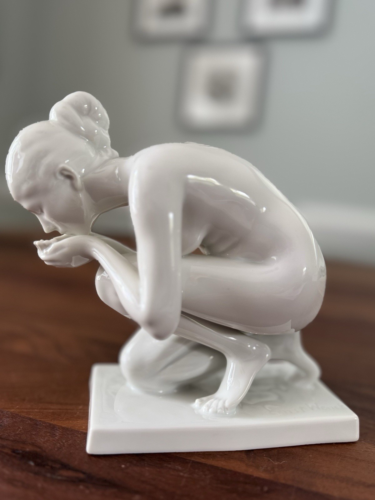 Vtg Rosenthal Ernst Wenck Porcelain Nude Woman Sculpture The Drinker 1920s Selb
