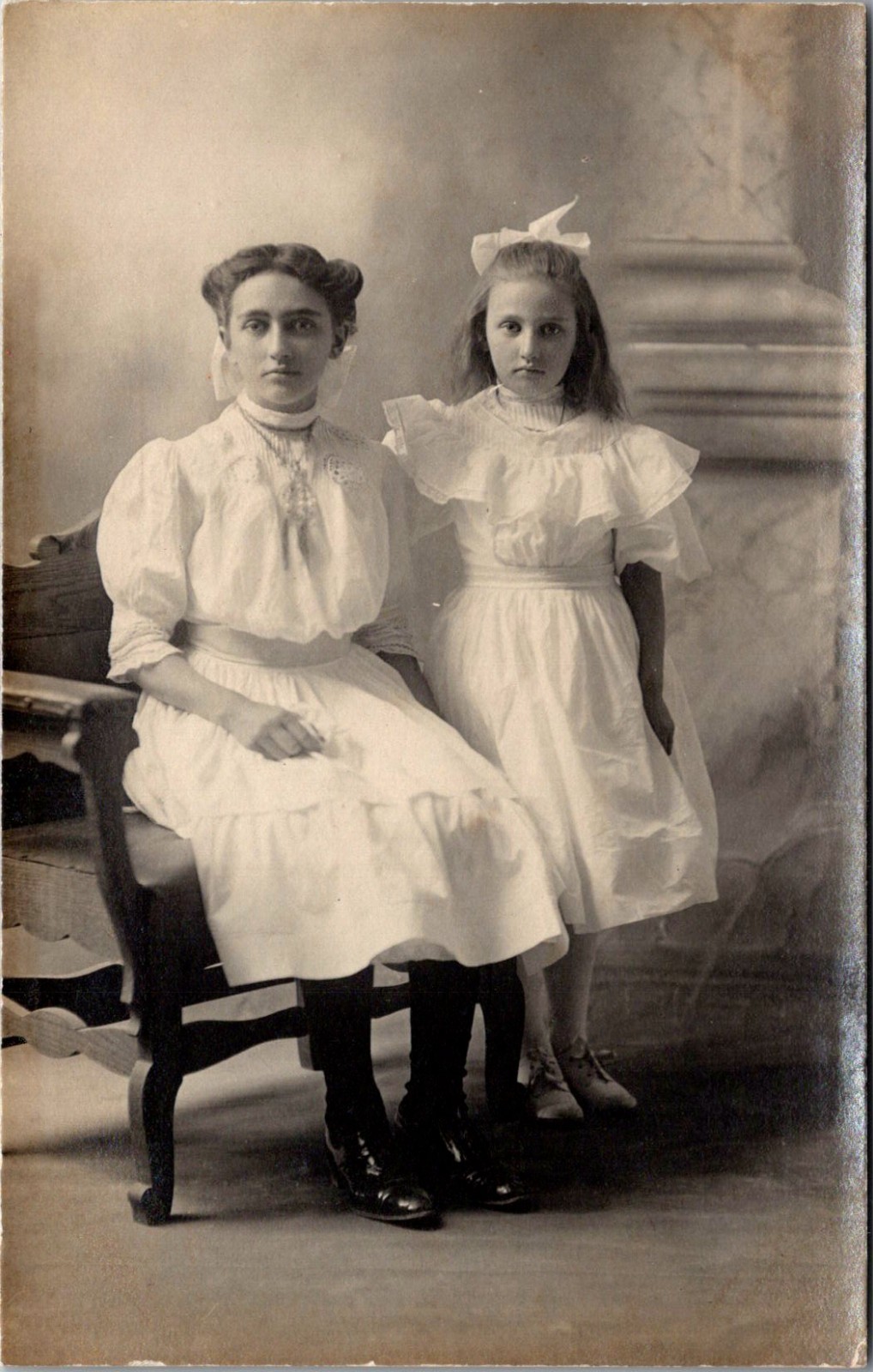 A Woman & Younger Girl Marie Richwine Ephrata PA RPPC Real Photo Postcard 4P23-6