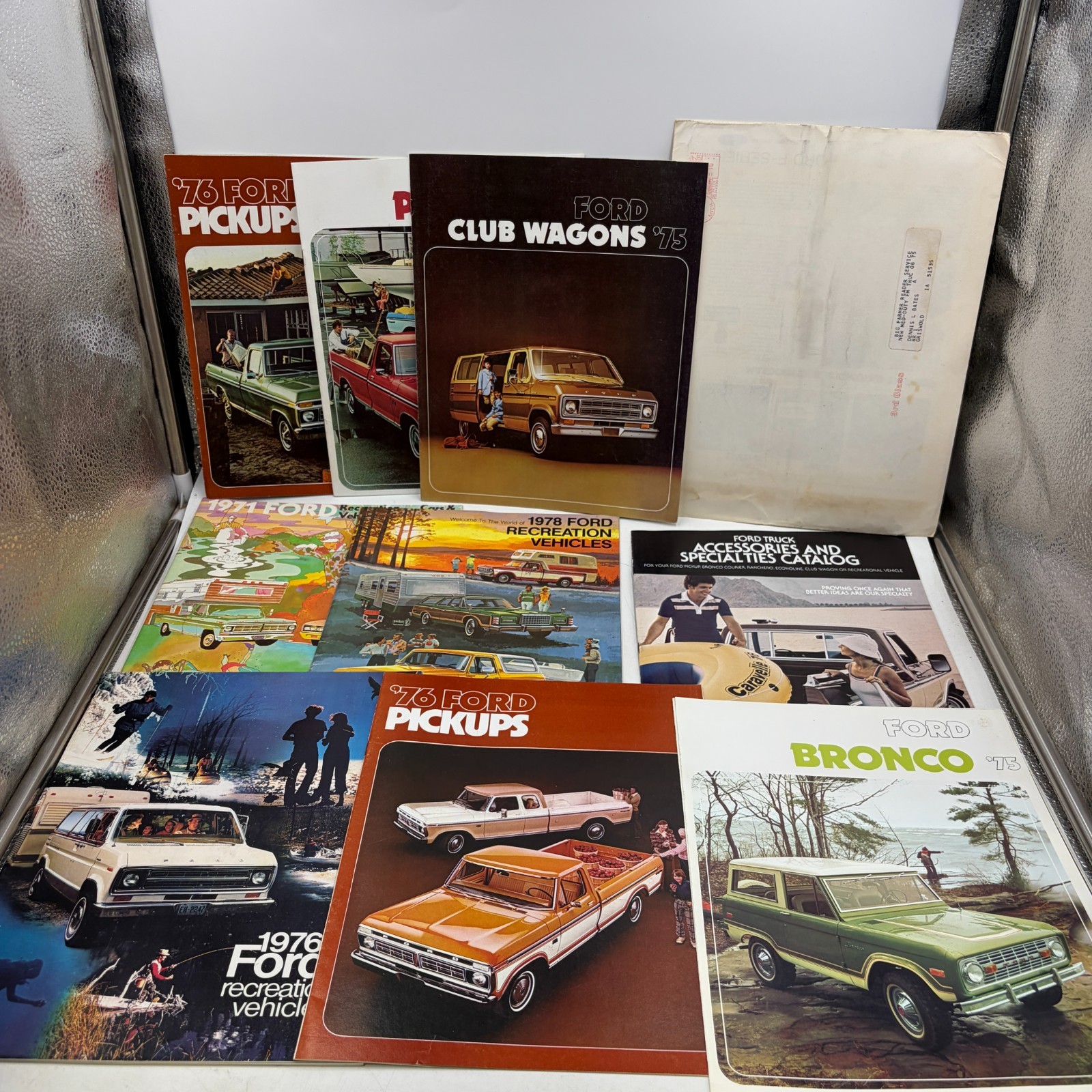 1971-1978 Ford Truck Brochure Lot 10 Bronco Pickups Club Wagon RV Accessories
