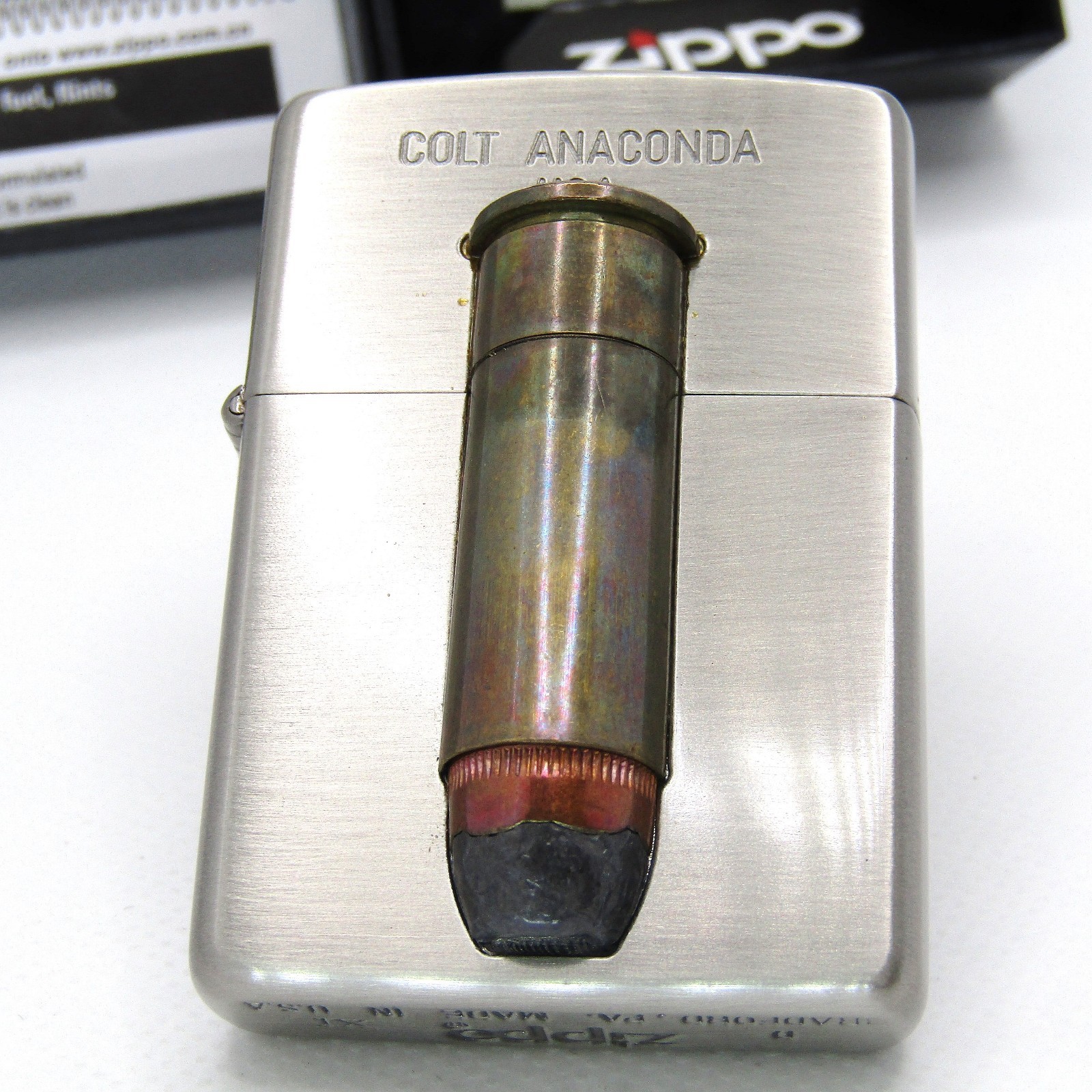 Colt Anaconda Bullet Metal Zippo Oil Lighter 1995 Mint Rare