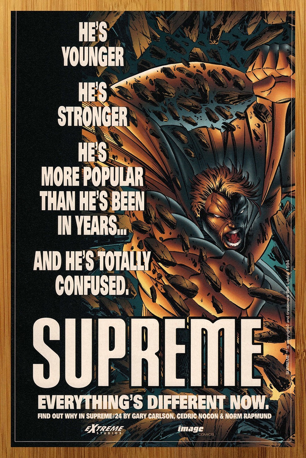 1994 Extreme/Image Comics Supreme Vintage Print Ad/Poster Retro Rob Liefeld 90s