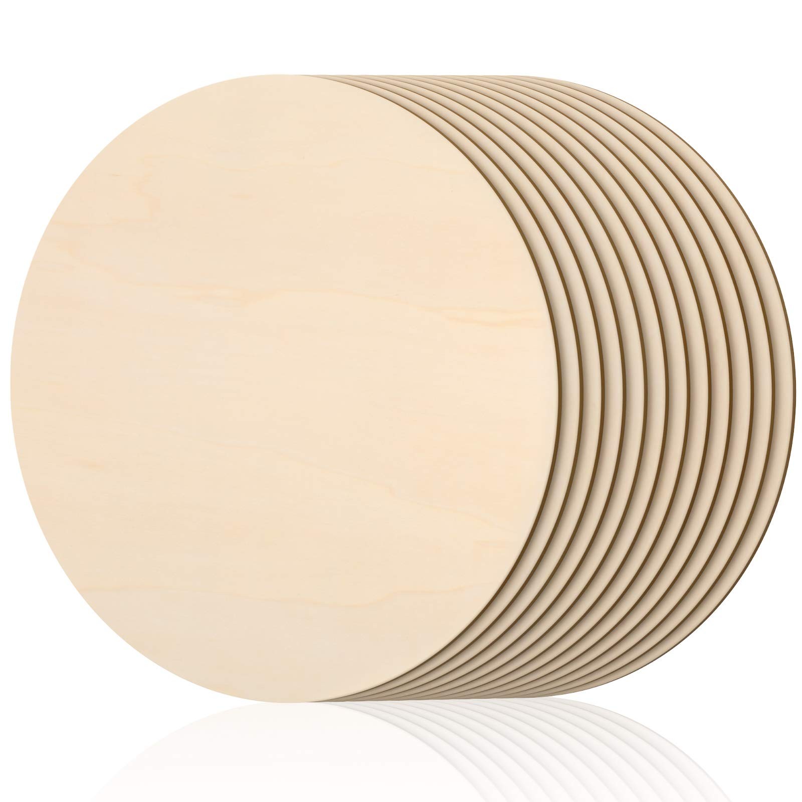 Jetec 18 Inch Round Wood Circles Unfinished for Crafts 12 Pieces