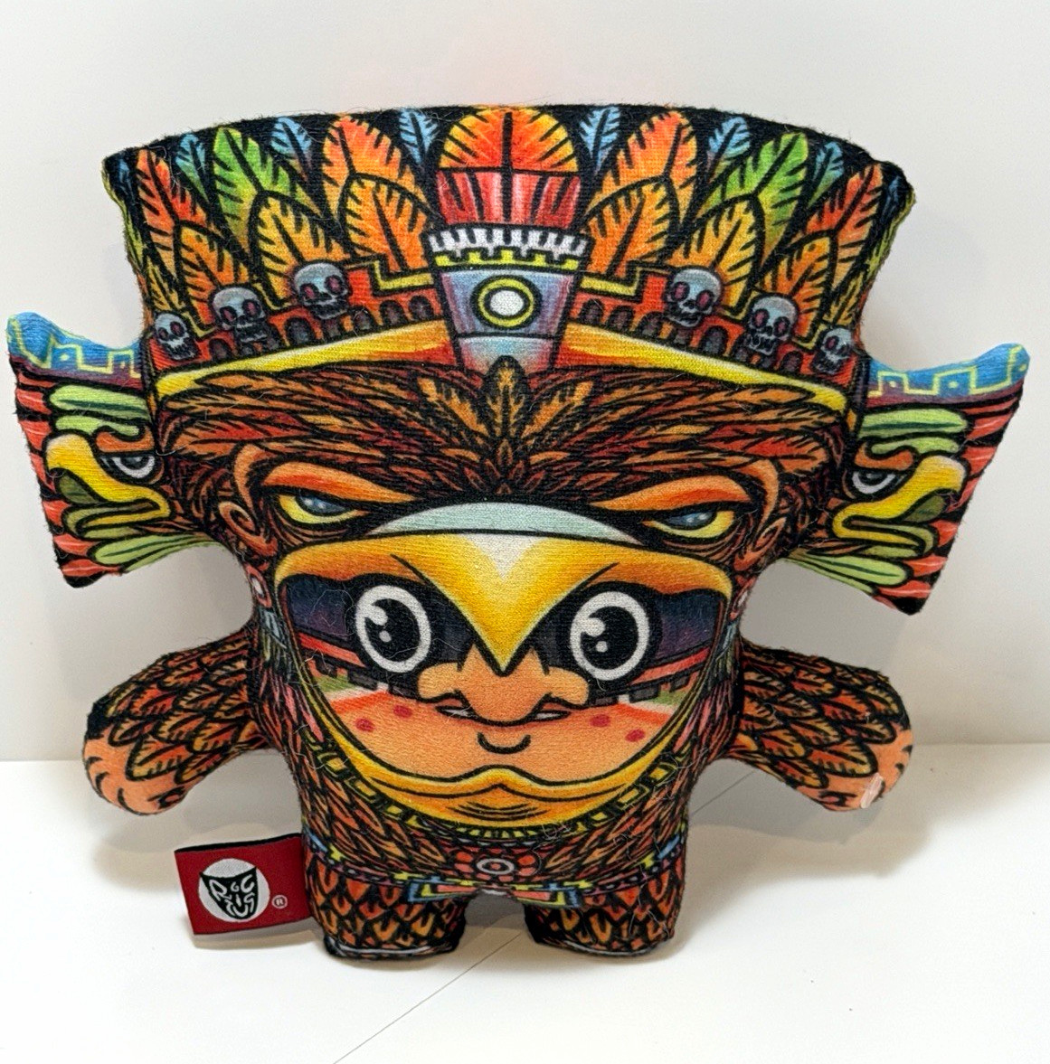 Rictus Dioses Aztecas Eagle Warrior Plush Toy Mexican Art Caricature Prehispanic