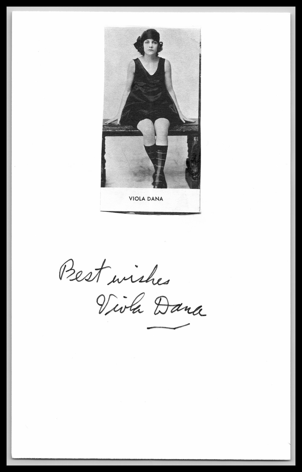 Viola Dana - Actress - 2x3 Cut Photo On Paper With Autograph (c)