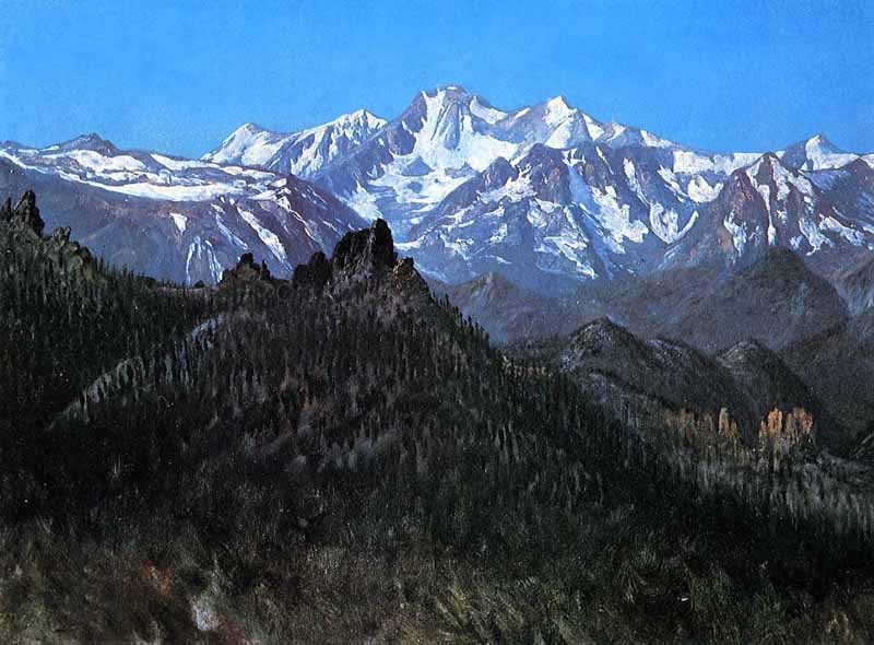 Art Oil painting winter landscape Sierra Nevada Mountains - Albert Bierstadt 36\