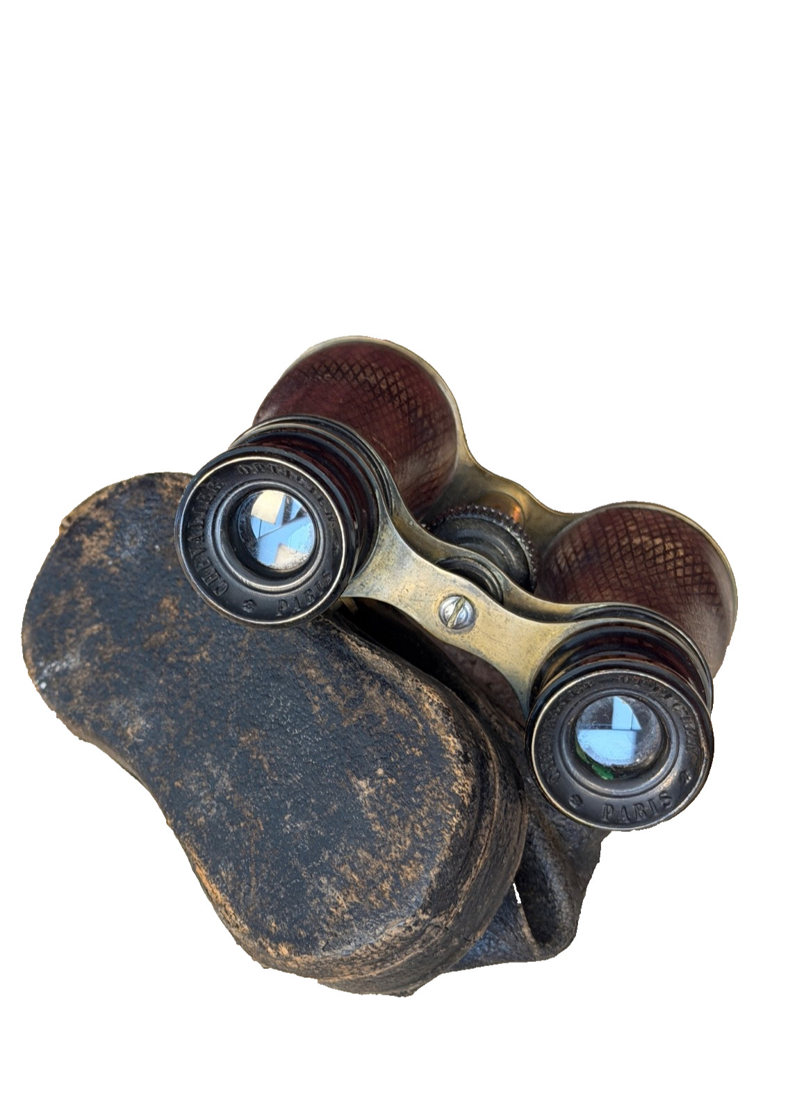 Antique Chevalier Opticien Paris French Opera Glasses Binoculars w/Original Case