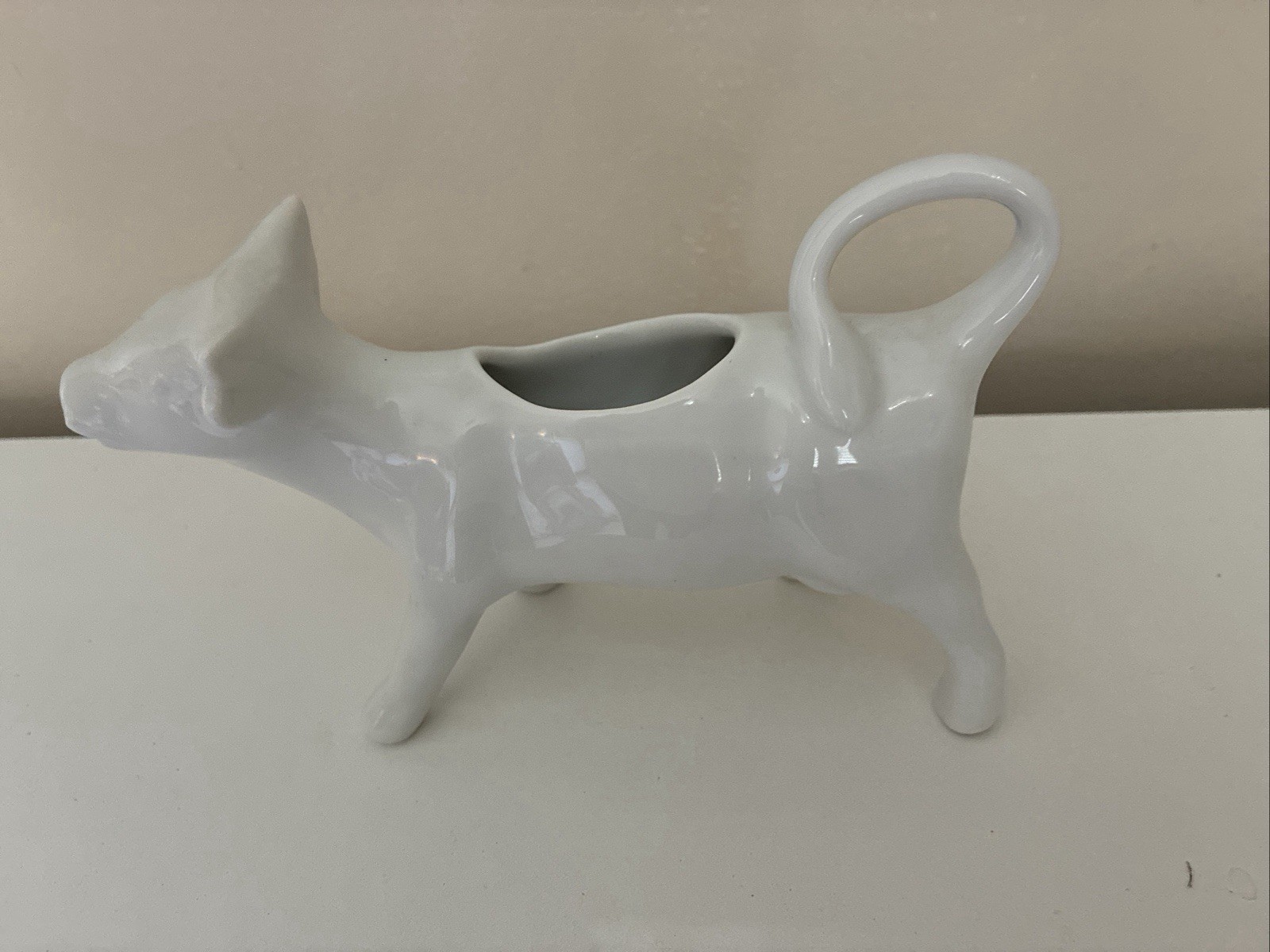Vintage Porcelain White Cow Creamer Made In France