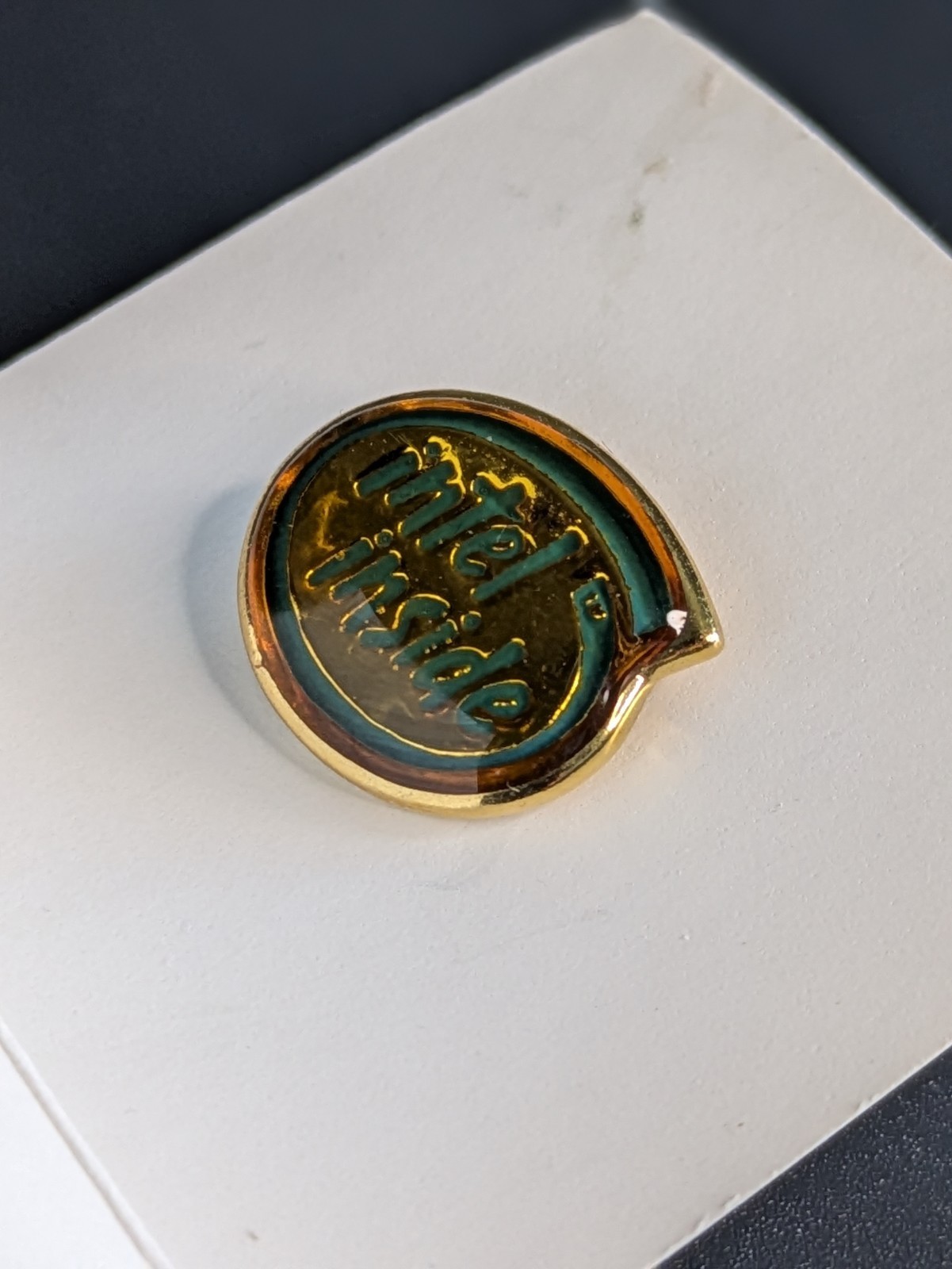 Vintage Intel Inside Advertising Pin Lapel Pinback Tie Tac Computer 90's