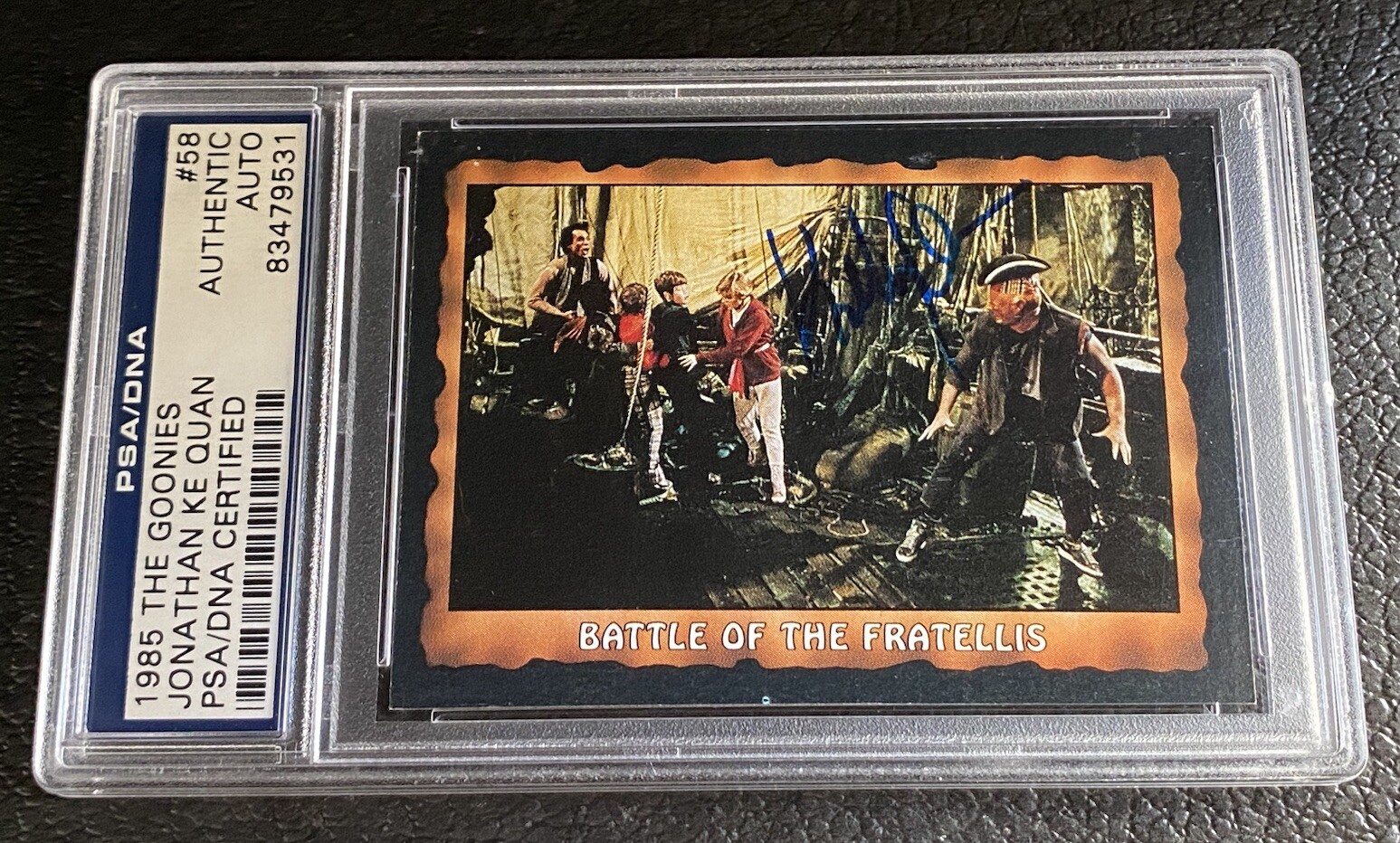 PSA Auto 1985 Topps The Goonies Jonathan Ke Quan Signed Card #58 Ke Huy DNA 80s