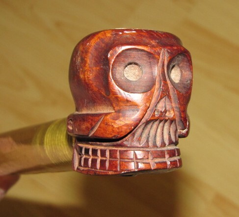 VINTAGE Carved Hardwood SKULL SHIFTER KNOB Yellow Lucite WALKING STICK Cane VINTAGE Carved Hardwood SKULL SHIFTER KNOB Yellow Lucite WALKING STICK Cane