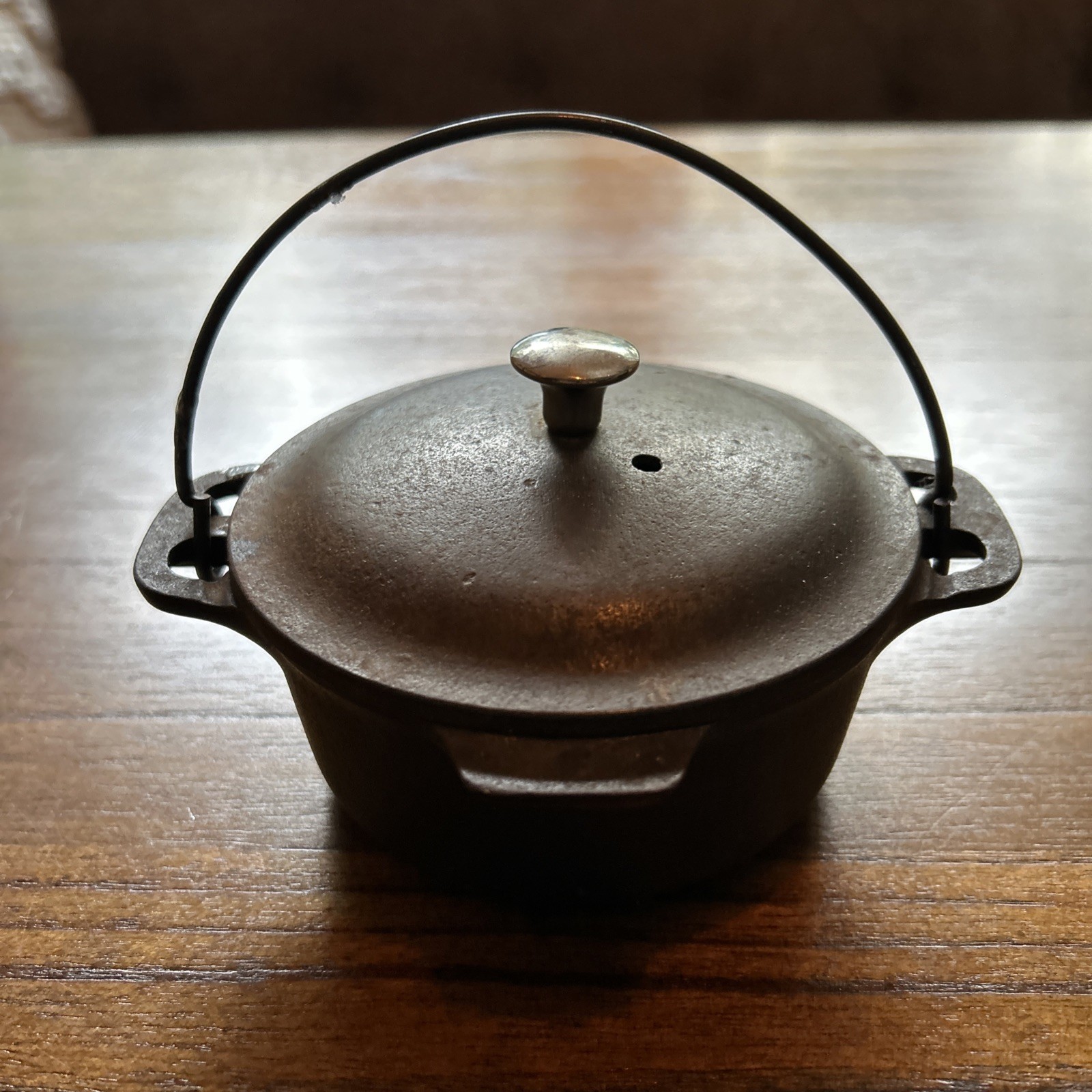 Antique Vintage Griswold Cast Iron Table Service Dutch Oven w/ Lid & Bail No. 0