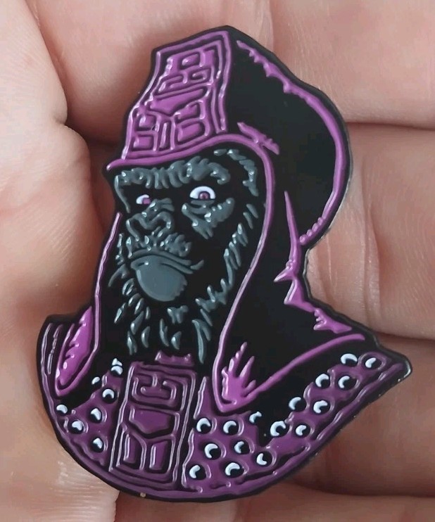 Planet of the Apes General Ursus CUSTOM Enamel Pin Sci Fi 1970s Helmet Purple