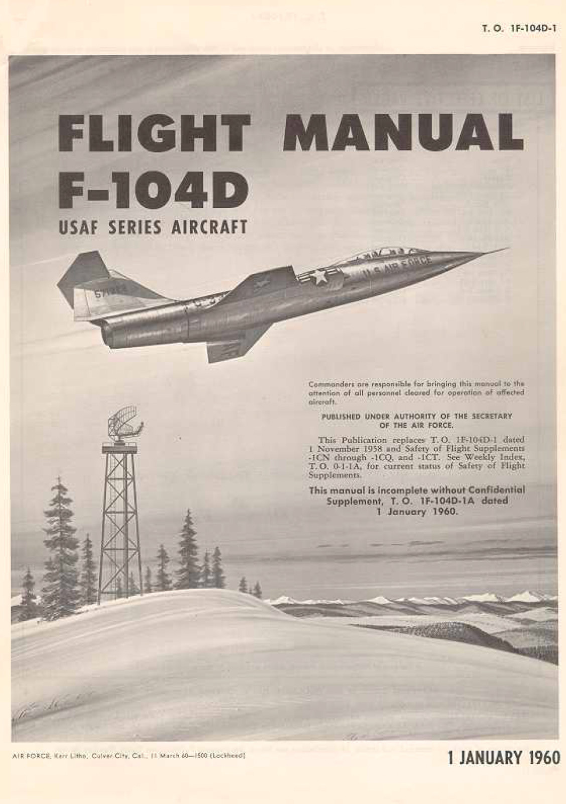 226 Page 1960 F-104D Starfighter AF Flight Manual Pilot\'s Handbook On Data CD