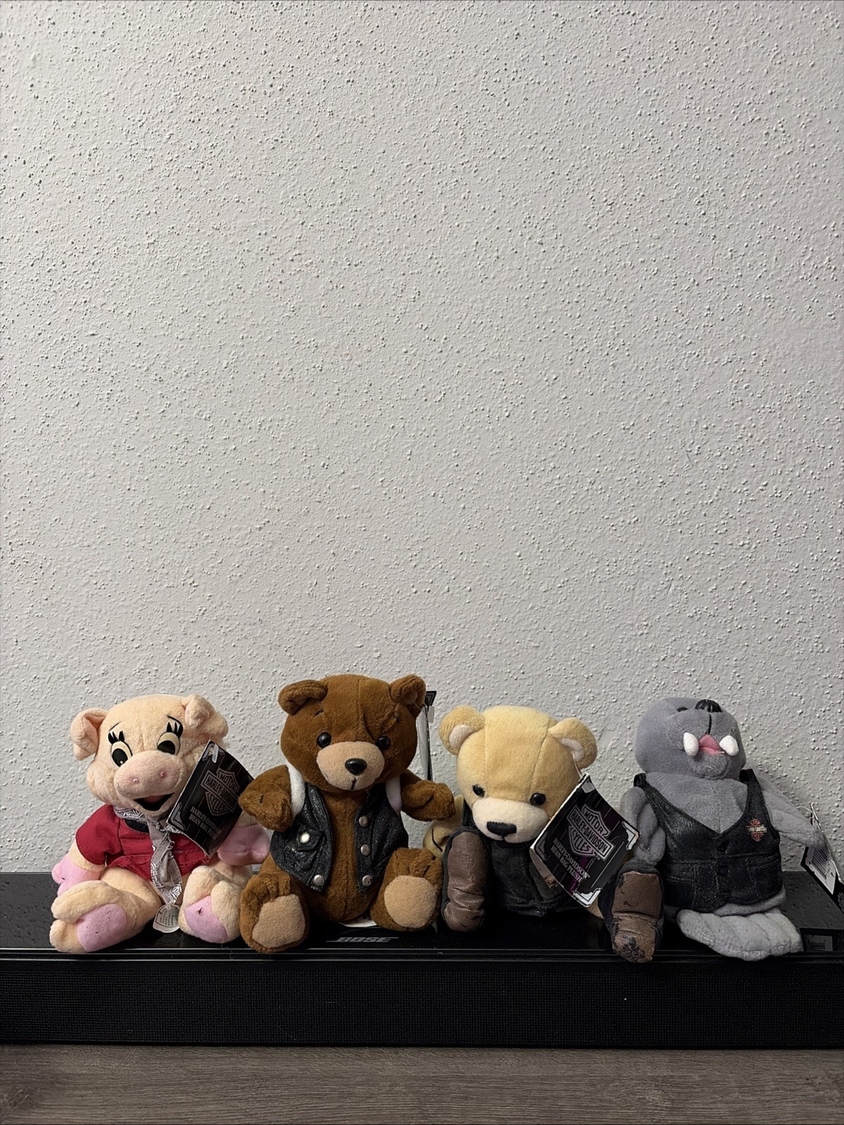VTG 97-98 Harley Davidson Bean Bag Plush Lot Of 4 Stuffed Animals