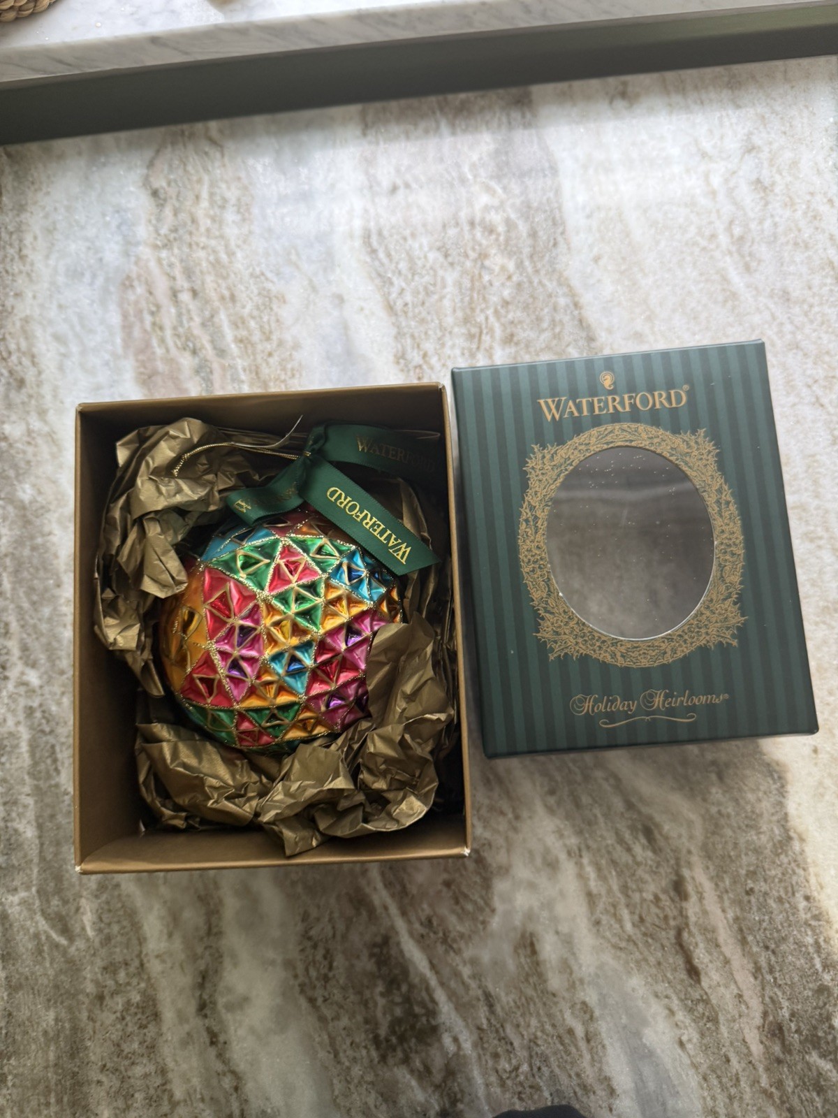 Waterford Holiday Heirlooms Season\'s Faceted CuttBall Ornament 121592 NIB