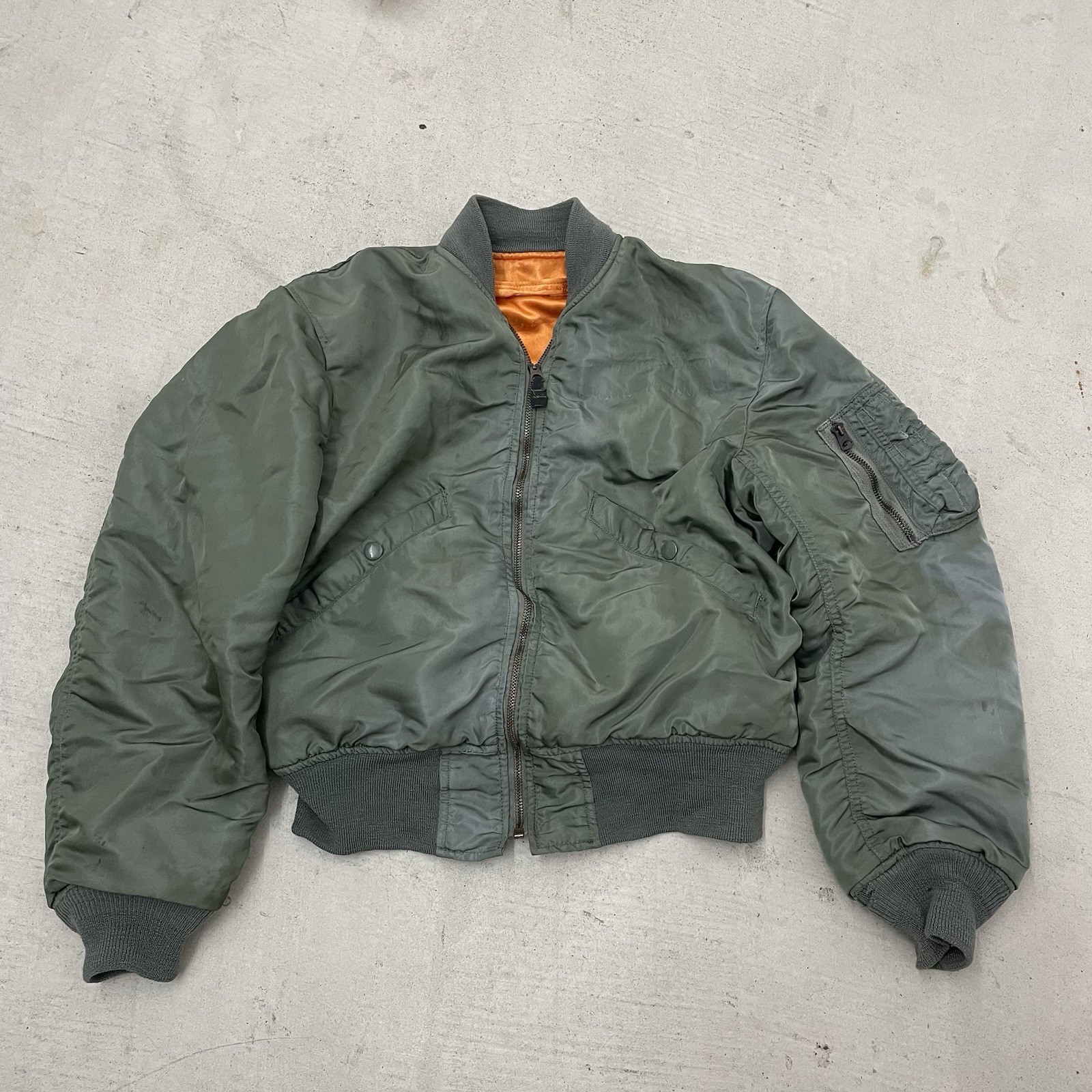 VNTG 1967 US MILITARY USAF AIR FORCE L-2B FLIGHT JACKET LIGHT ZONE BOMBER Men SM