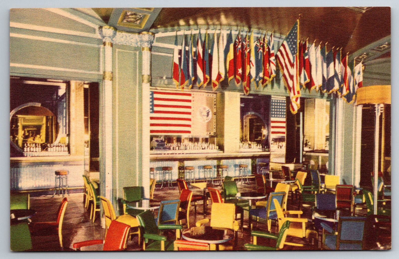 Vintage Postcard PA Philadelphia Kugler\'s Chestnut St. Resturant Interior  -1295