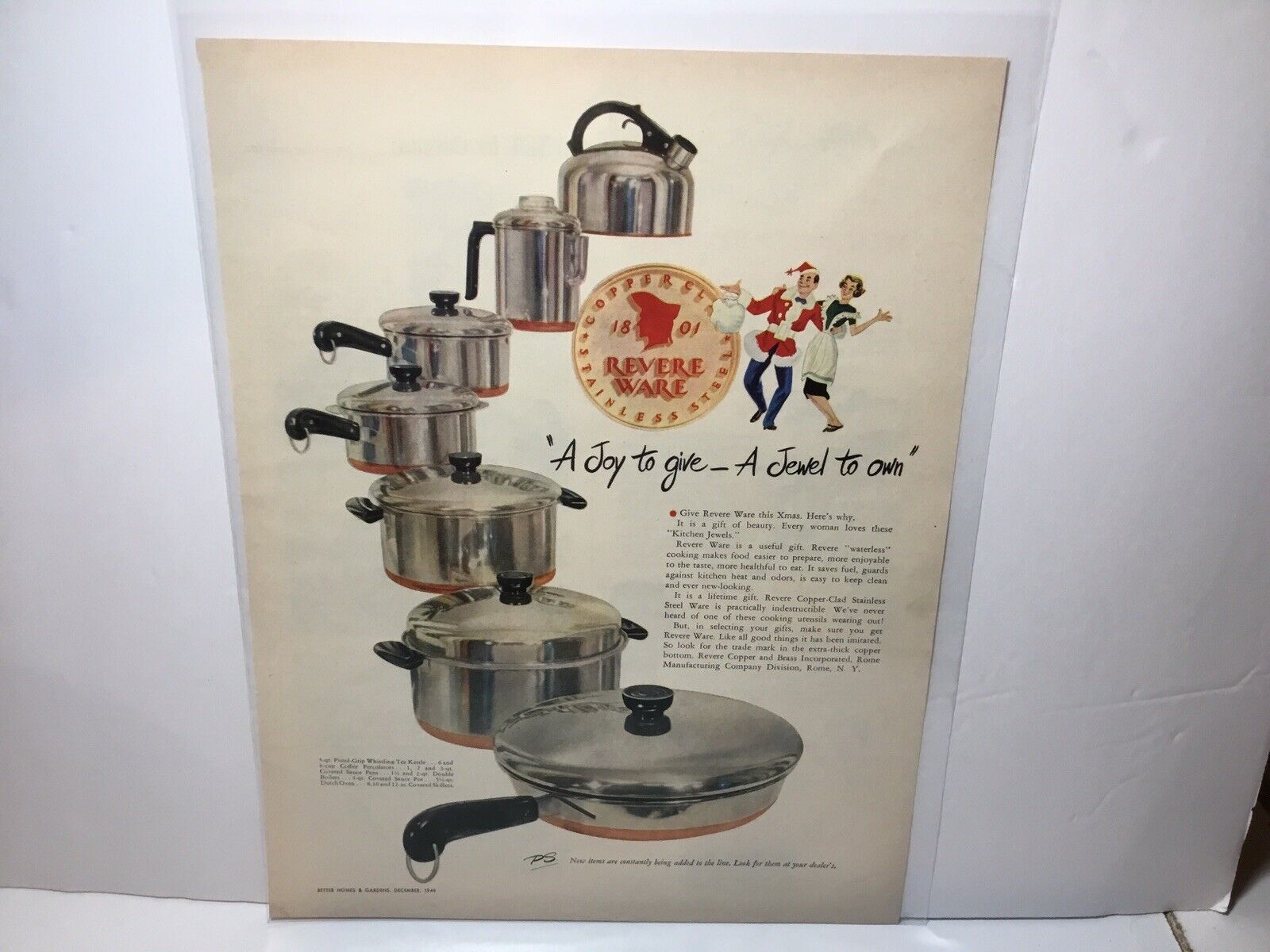 1948 Revere Ware, Vintage Original Magazine Ad