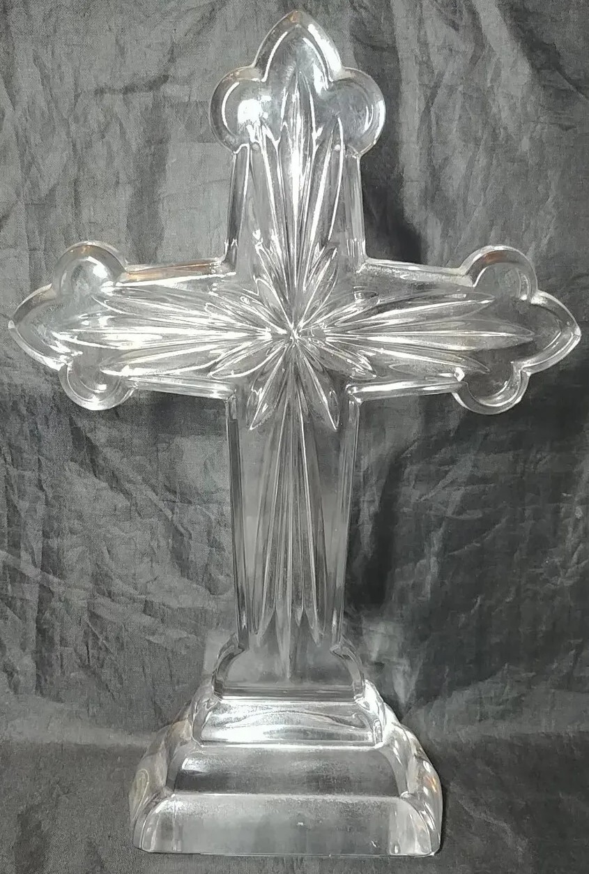 SAMOBOR by Rogaska Slovenia Standing Christian Cross Crystal 10\