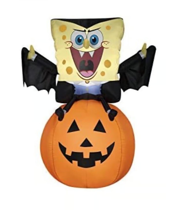 4.5' Vampire SpongeBob on Pumpkin Halloween Inflatable by Gemmy