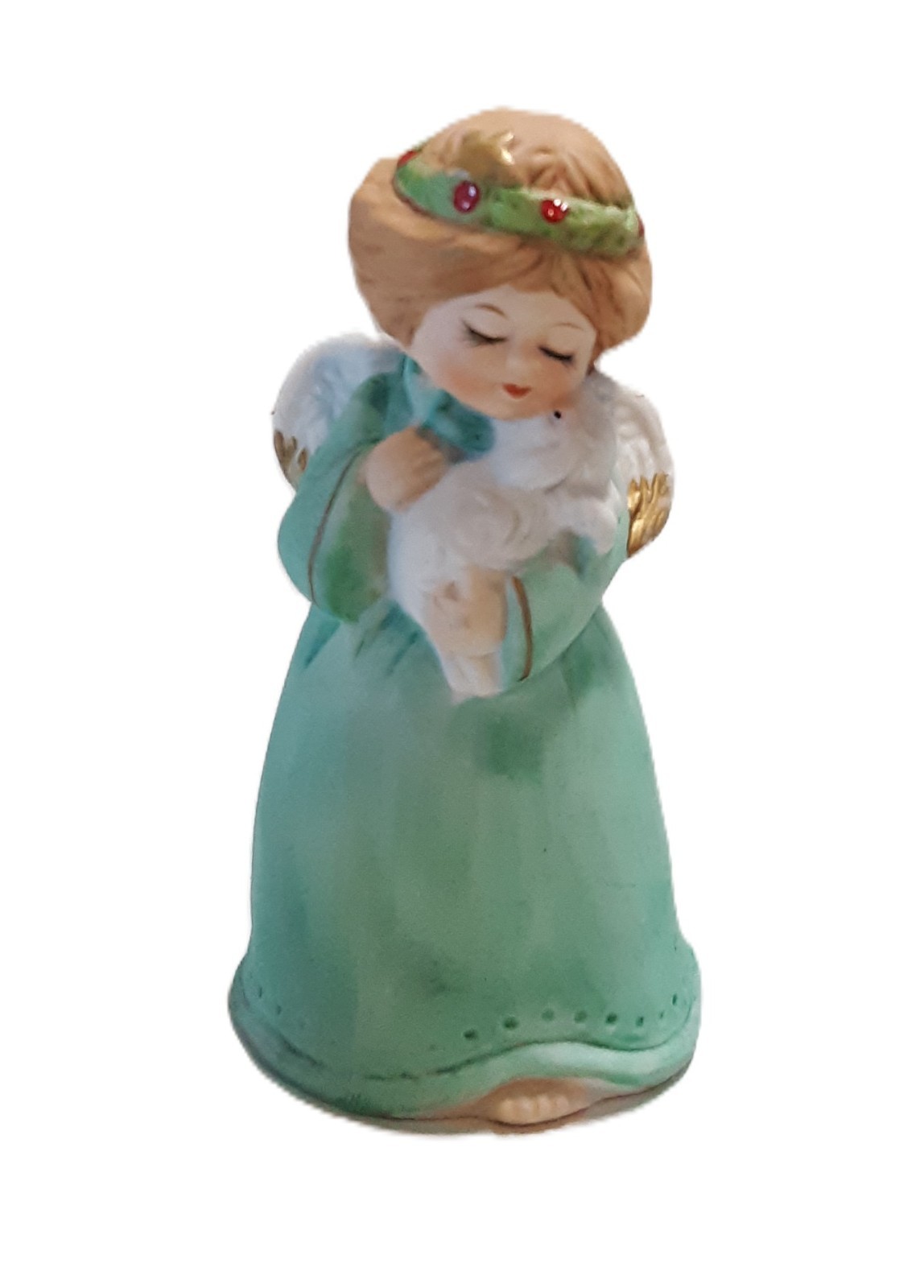 Vintage 1978 JASCO Merri-Bells Bisque Porcelain Angel Bell Gold-Tone Accents Vintage 1978 JASCO Merri-Bells Bisque Porcelain Angel Bell Gold-Tone Accents