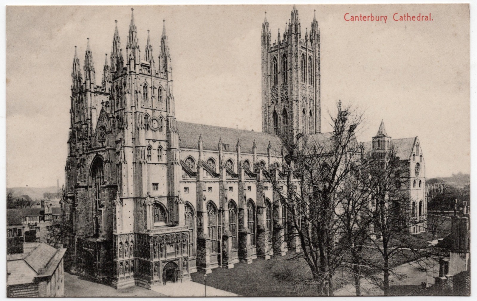 Original Antique Postcard Canterbury Cathedral Kent England H.J. Goulden