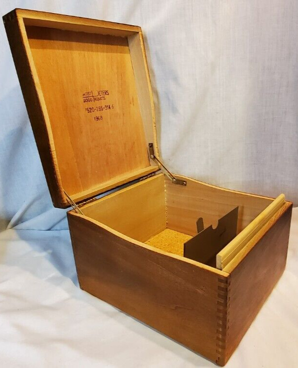1968 Artist Peters Wood Products Box Oak Index Filing Dovetail 7520-285-314 6