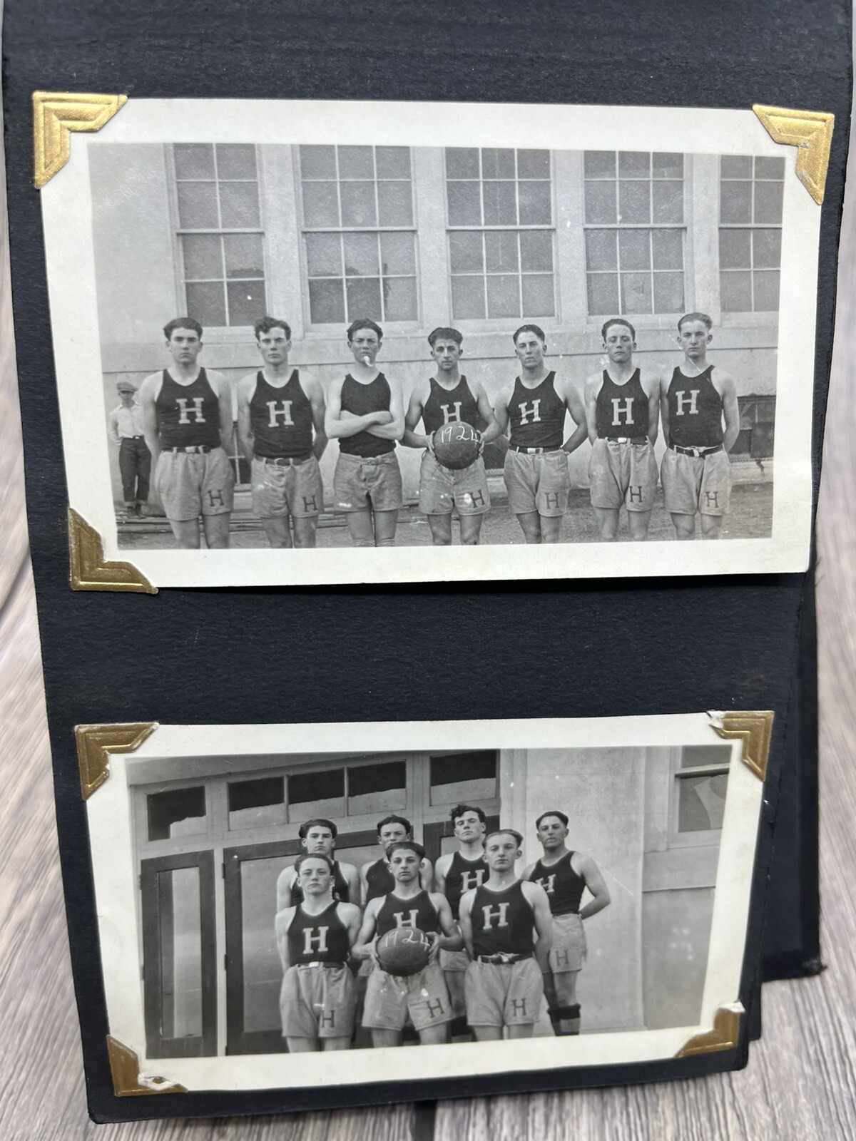 1920’s Photograph Album, 65 Photos Flappers Cowboys Baseball Football Basketball