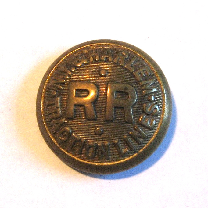 VTG NY & Harlem Tractions Lines Railroad Button Waterbury Button Co Conn