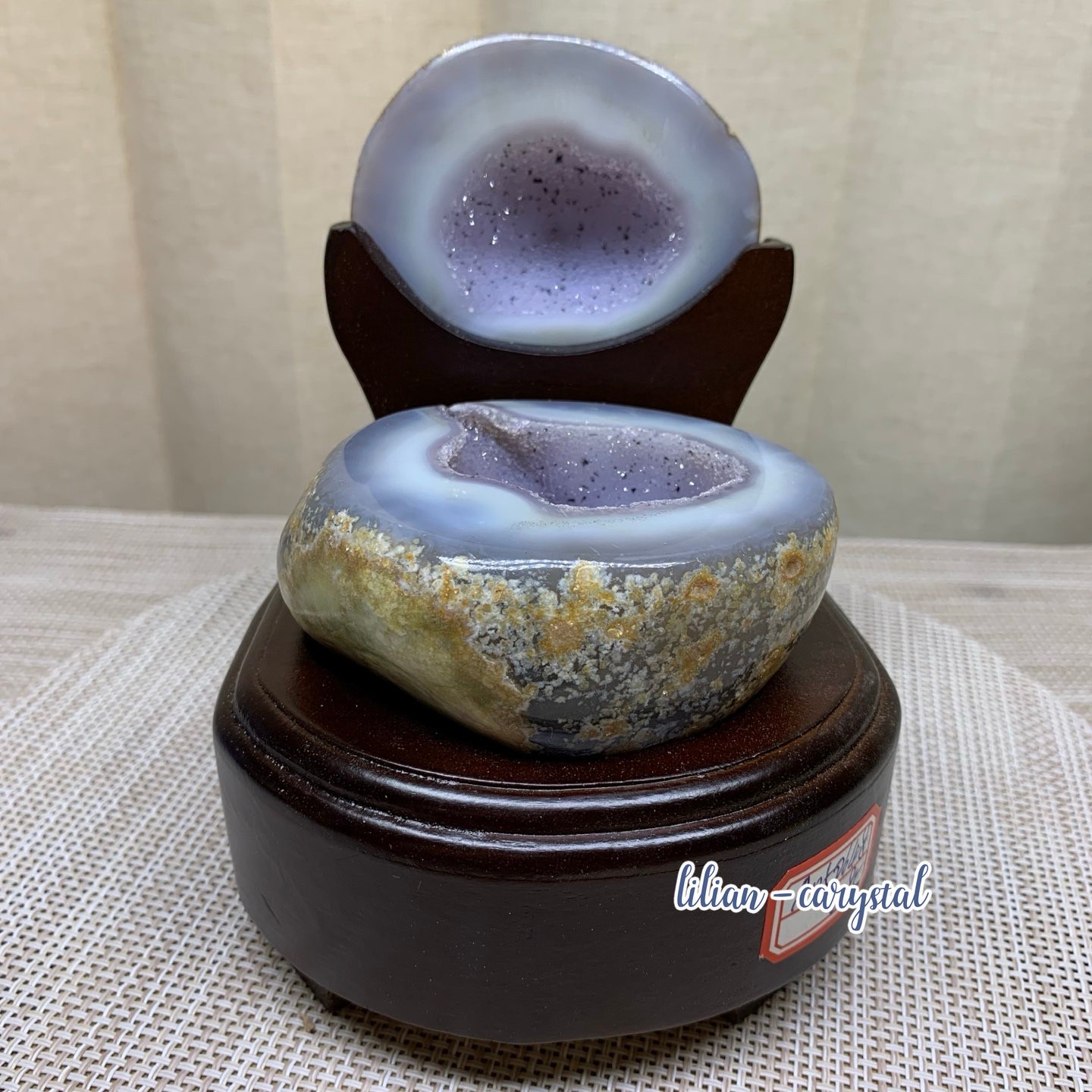 1.8LB   Natural amethyst Agate Treasure Basin Quartz Geode cluster Healing decor